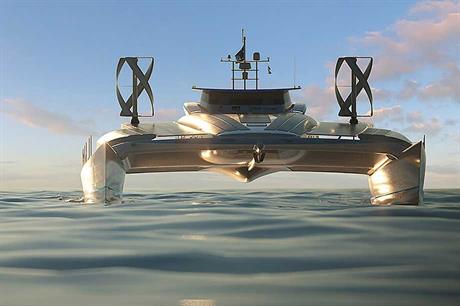 The Energy Observer will be powered by vertical-axis wind turbines, solar panels and stored hydrogen