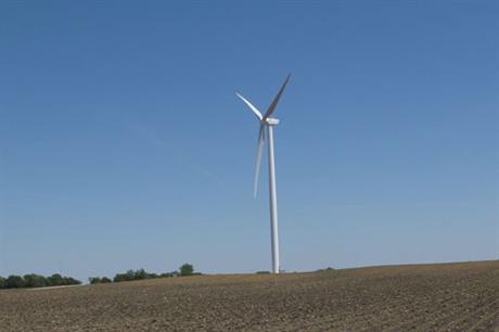 A Goldwind 2.5MW turbine at Shady Oaks, Illinois
