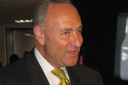 US wind industry attempts to head off calls for a stimulus moratorium by senator Chuck Schumer (pictured)