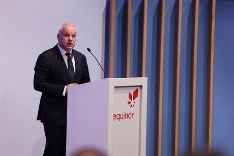 CEO Anders Opedal at Equinor's 2025 annual general meeting (pic credit: Arne Reidar Mortensen/Equinor)