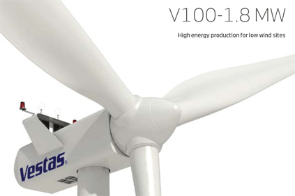 Vestas 1.8MW turbines will be used on the Apulia site