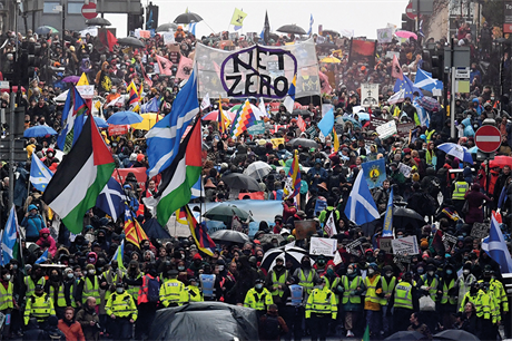 Protest at COP26 in Glasgow, Scotland