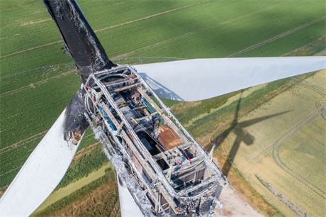 An image of a burned out turbine from the Firetrace report