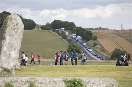 A view of the A303 from Stonehenge.