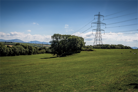 Pylons on the existing line. Image: National Grid