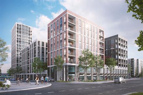 A visualisation of part of the finished Beam Park scheme
