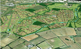 A visualisation of the New Lubsthorpe development. Picture from www.lubbesthorpe.com