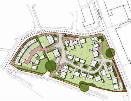 A masterplan image of the plans for 40 homes near Catterall. Image: Beecham Developments