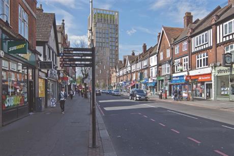 A visualisation of the proposals for the 17-storey tower in Purley