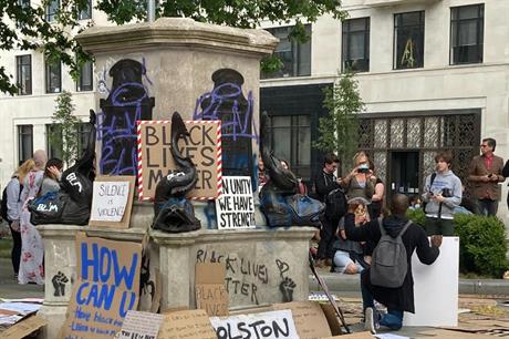 Pedestal of the former Edward Colston statue in Bristol - image: Caitlin Hobbs (CC BY 3.0)