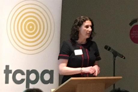 TCPA chief executive Fiona Howie speaking last night