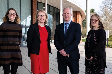 Left to right: Central Bedfordshire Council trainee planning officer Anna Horn, head of planning delivery Jennie Selley, assistant director for development and infrastructure Andrew Davie, technical skills and academy manager Lisa Newlands