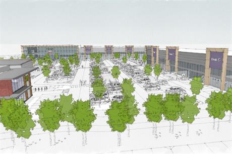 An artist's impression of plans for the Moor Exchange Retail Park. Image: CPG Development Projects and Growen Estates