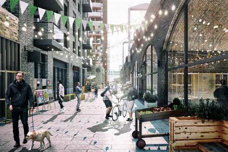 A CGI of plans to redevelop the former LEB building in Tower Hamlets. Image: Telford Homes