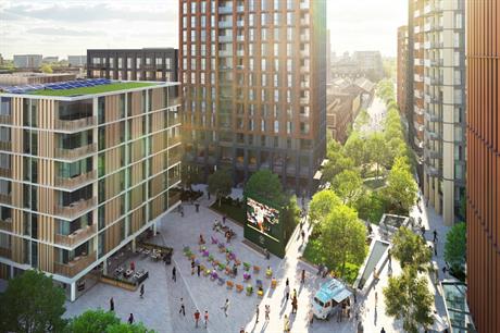 A visualisation of the plans for 1,300 homes on Malt Street in Southwark. Image: Berkeley