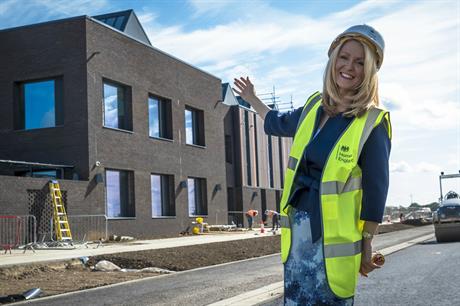 Housing minister Esther McVey at the new Homes England office in Northstowe. Pic: MHCLG