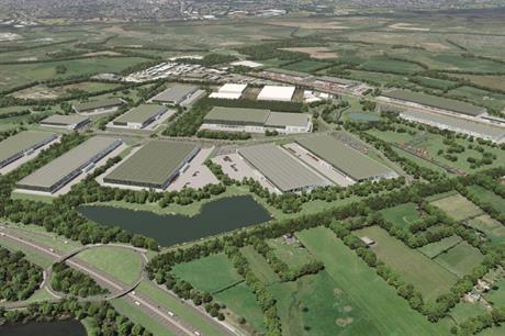 A CGI of plans for the Strategic Rail Freight Interchange in South Staffordshire. Image: Four Ashes