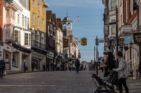 Guildford town centre. Pubs and restaurants can offer takeaways under new PD rights. Image: Flickr / Graham Dash