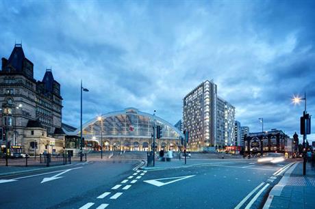 An artist's visualisation of the finished scheme (right)