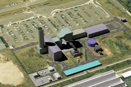 An impression of the planned new gas-fired power station - image: Vitol Group