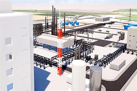 A visualistion of the waste-to-jet-fuel plant. Image: Velocys