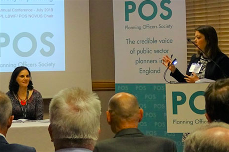 Morphet speaking at the Planning Officers Society