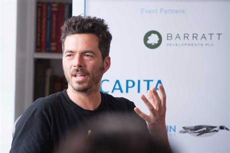 Future Cities Catapult's Euan Mills speaking at the event