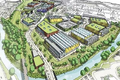 Artists impression of office-led development next to Meadowhall shopping centre