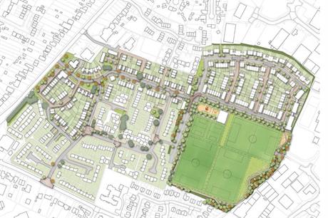 A masterplan visualisation of the finished development