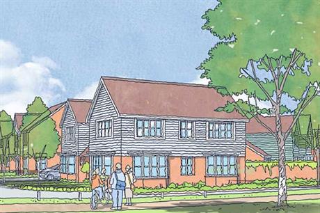 A visualisation of the finished New Monks Farm development in Lancing