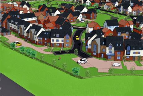A visualisation of the 322-home development north of Norwich. Image by TimChris Farms, R & JM Place and Norfolk Homes