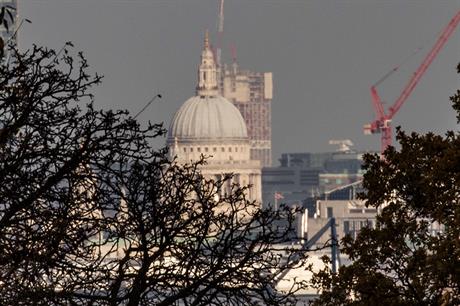 St Paul’s: protected view from King Henry’s Mound after construction of Stratford tower (image credit: Paula Redmond)