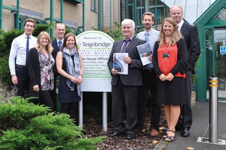 Self-build policy ground-breakers: Teignbridge Council planning team members Fergus Pate, Kati Owen, Trevor Shaw, Michelle Luscombe, Simon Thornley, Alex Lessware, Helen Williams and Charles Acland