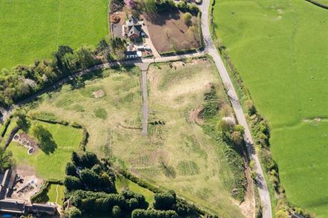 Above: An aerial view of the damage to the Withybrook scheduled monument, and below, the site before the works were carried out (pics Historic England)