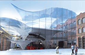 Transparent building: would link two warehouses