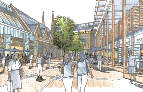 Peterborough: proposed new square next to Westgate Church