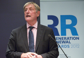 Eric Reynolds accepting his award last night