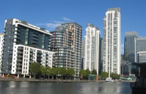 Canary Wharf...rising number of new homes