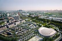 A visualisation of the Olympic Park after the planned legacy redevelopment