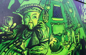 Henry VIII is depicted in a mural in Stanwell, near Heathrow Airport. Rob Clayton photo
