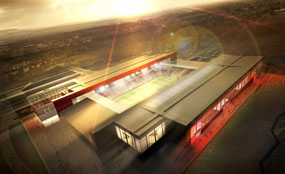 A visualisation of Bristol City's new 30,000-seat stadium. Bristol was one of the 12 cities included in England's failed bid to host the 2018 World Cup.