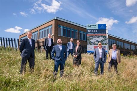 Representatives from St Modwen, the council and ITT at the business park site in Basingstoke (PIC St Modwen)