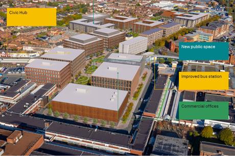 Initial plans for Birkenhead's regeneration include civic offices and an improved bus station (PIC Wirral Growth Company)