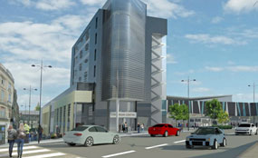 A CGI of plans for Newport's Cambrian Centre