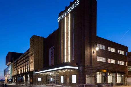 The Odeon cinema's original entrance is integrated into the new development