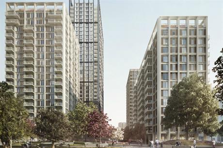 The design for the Croydon scheme has apartment buildings ranging from 13 to 35 storeys