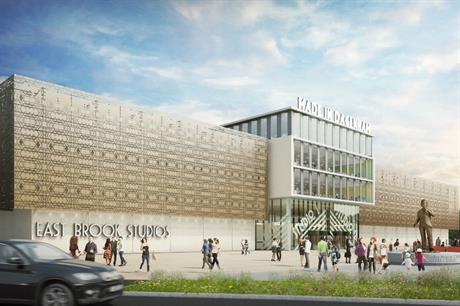 A vision of Dagenham East's planned film studios and media complex, for which partners are sought