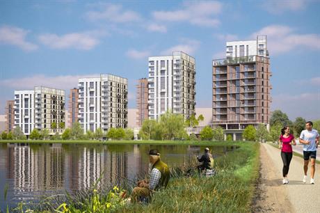 Walthamstow's new build to rent homes will be built close to its cluster of reservoirs (PIC Assael Architecture)