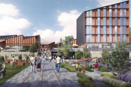 The vision for a leisure destination at Rotherham's Forge Island (PIC WYG/Rotherham Borough Council)