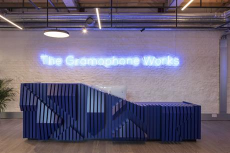The reception area with its timber desk and neon sign sets the style for The Gramophone Works (ALL PICS Dirk Lindner)